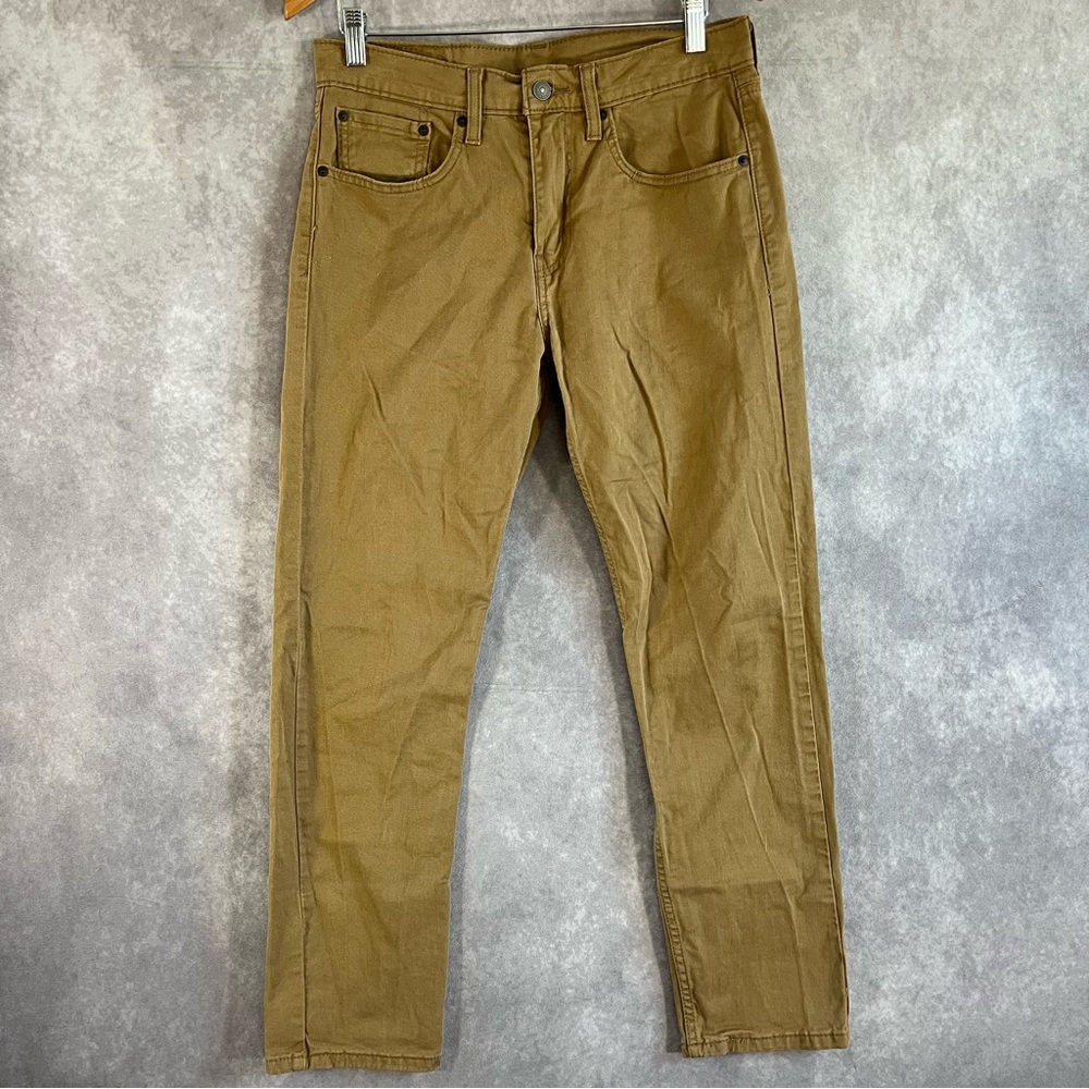 Levi's 502 Jeans Men 31x30 Tab Beige Tapered Pants Stretch Cotton Casual Modern